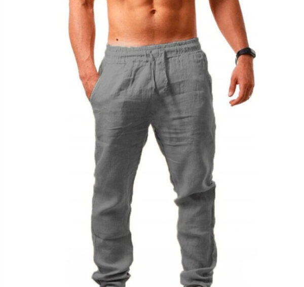 Breathable Cotton And Linen Loose Casual Sports Trousers - Image 3
