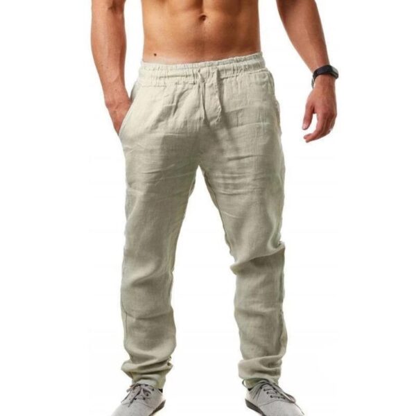 Breathable Cotton And Linen Loose Casual Sports Trousers - Image 2