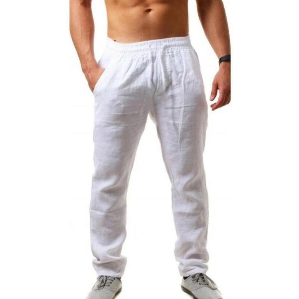 Breathable Cotton And Linen Loose Casual Sports Trousers - Image 4