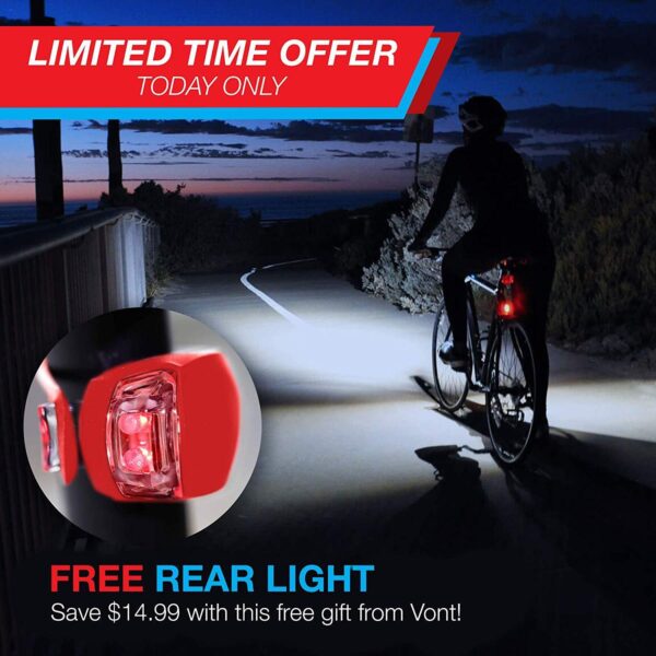 Bicycle Headlights And Taillights Set With Bracket - Image 3