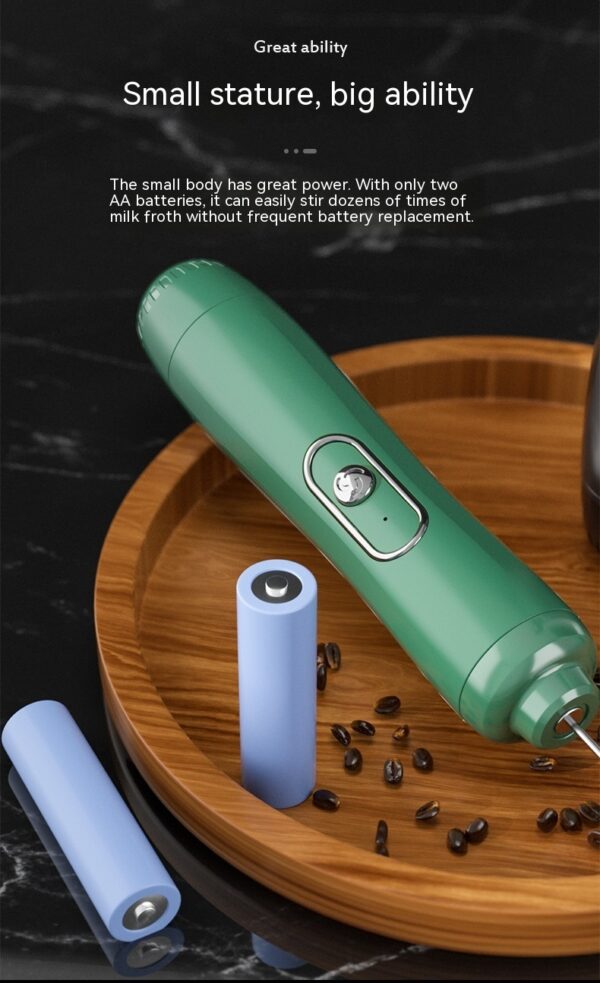 Milk Frother Egg Beater Coffee Frother Household Electric Milk Stirring Battery Handheld Blender - Image 7