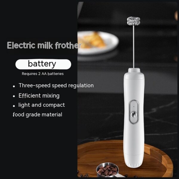 Milk Frother Egg Beater Coffee Frother Household Electric Milk Stirring Battery Handheld Blender - Image 4