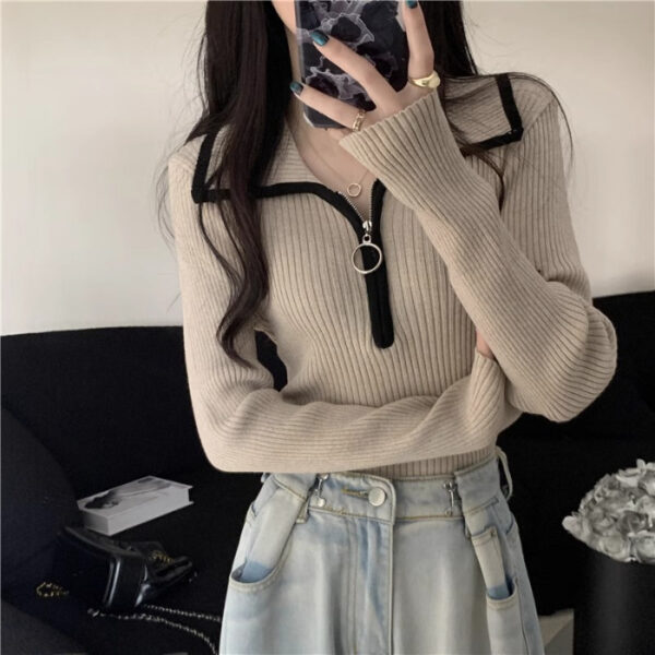Bottoming Slim Fit Slimming Sweater Top Women's Clothing - Image 3
