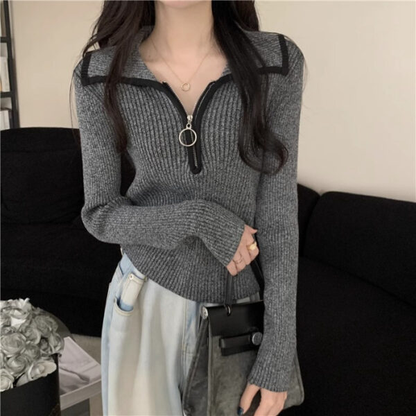 Bottoming Slim Fit Slimming Sweater Top Women's Clothing - Image 2