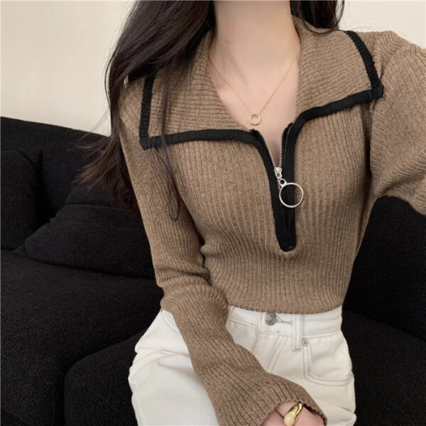 Bottoming Slim Fit Slimming Sweater Top Women's Clothing - Image 8